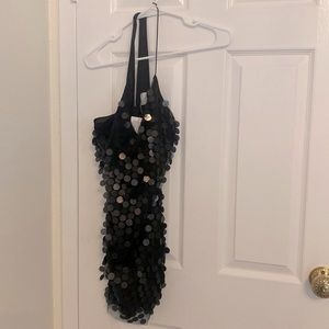 Sequin and mesh cocktail mini party dress